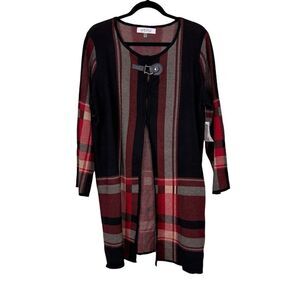 Kasper Plaid Flyaway Jacket Fire Red Combo - Size XL